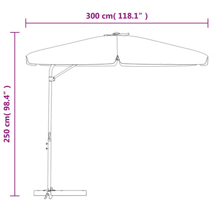 Garden Parasol with Steel Pole 300 cm Sand White