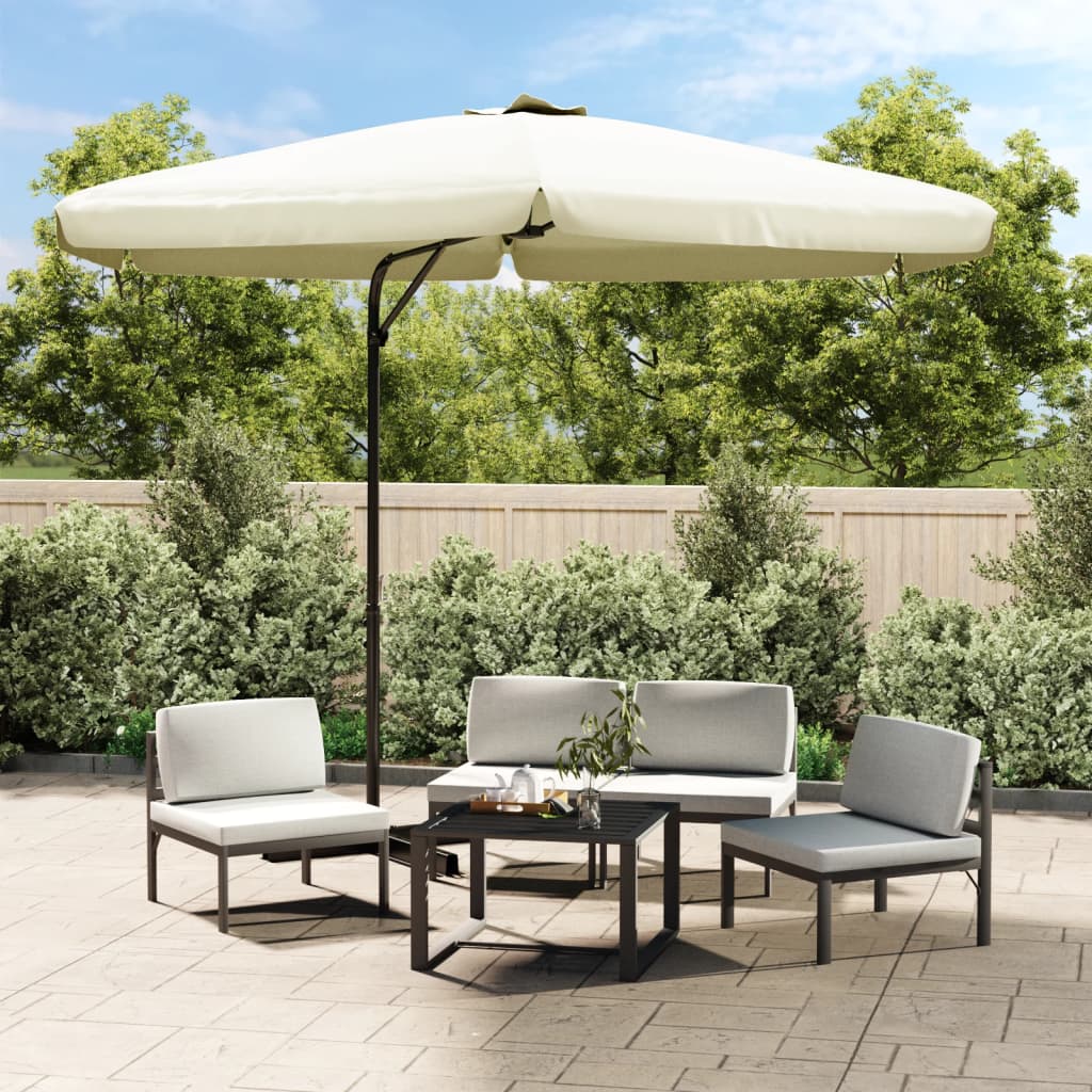Garden Parasol with Steel Pole 300 cm Sand White
