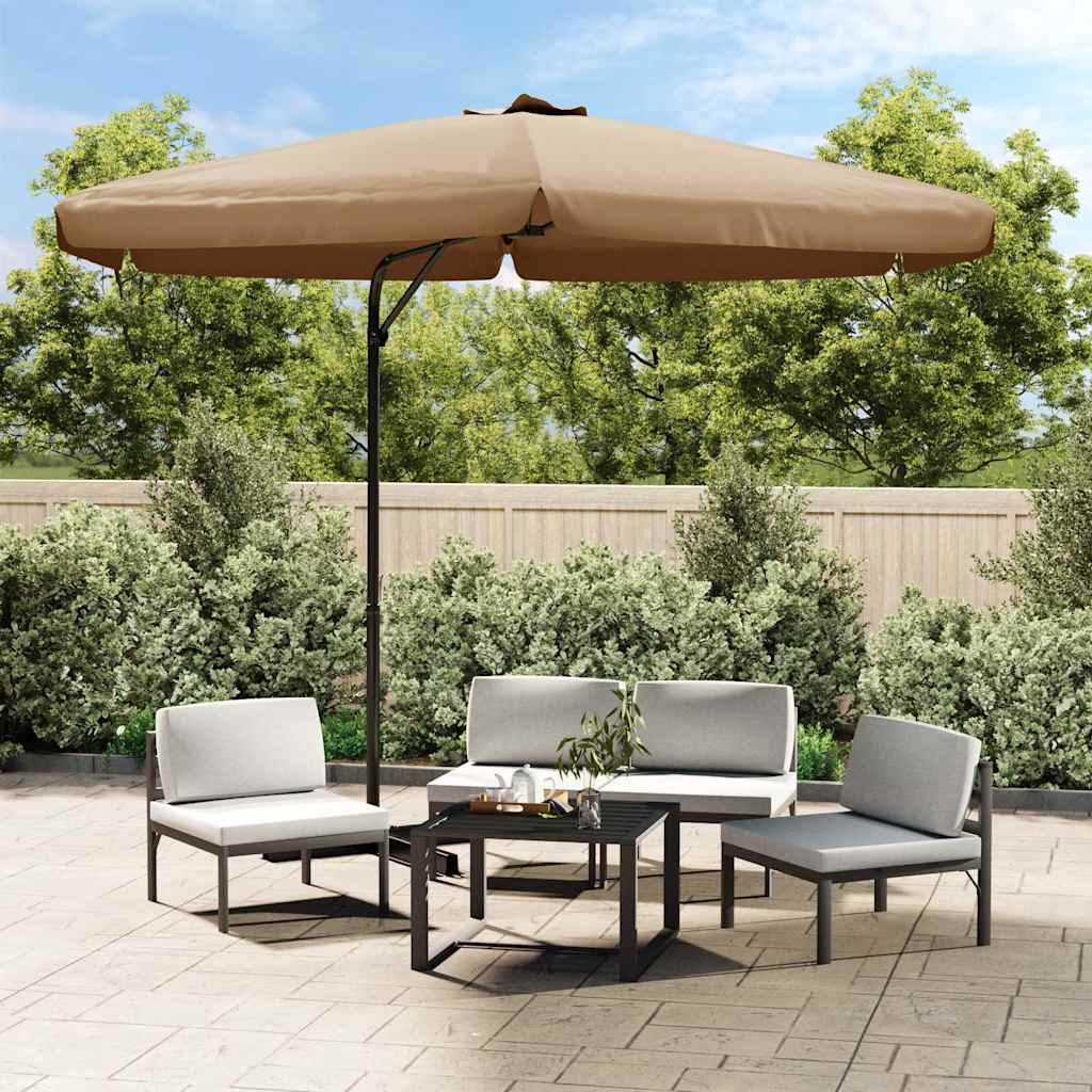 Garden Parasol with Steel Pole 300 cm Taupe