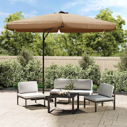 Garden Parasol with Steel Pole 300 cm Taupe