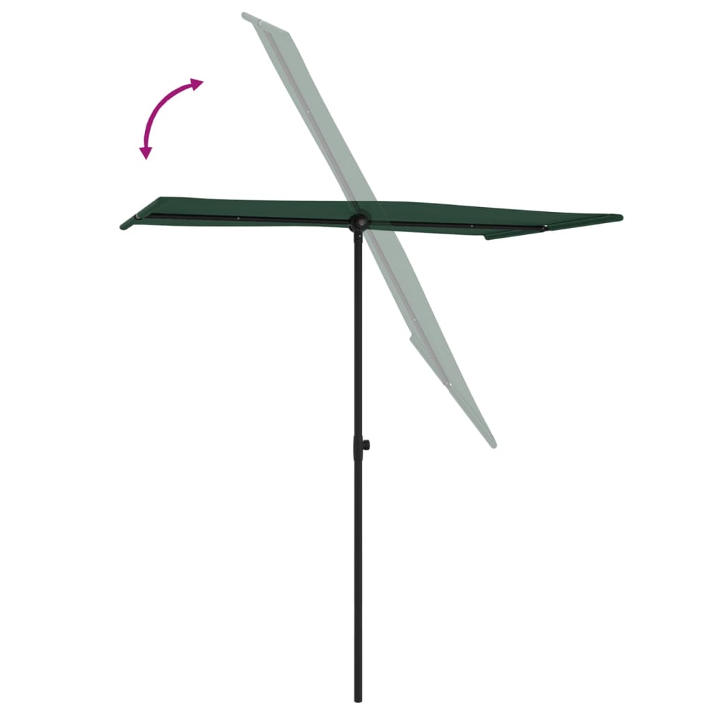 Garden Parasol | Green | Aluminium | Medium | Rotatable | Garden Parasol