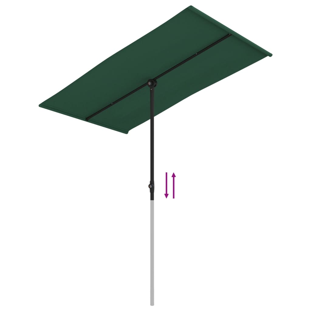 Garden Parasol | Green | Aluminium | Medium | Rotatable | Garden Parasol