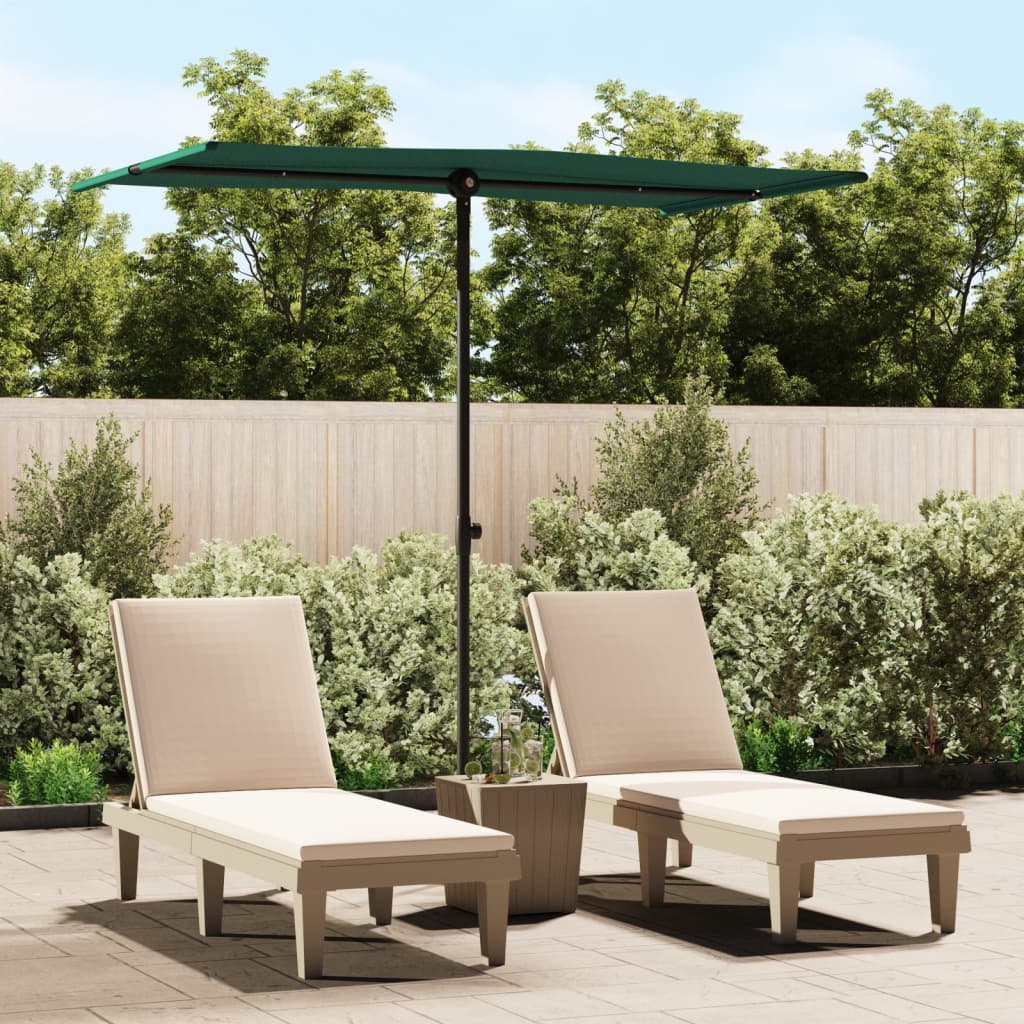Garden Parasol | Green | Aluminium | Medium | Rotatable | Garden Parasol