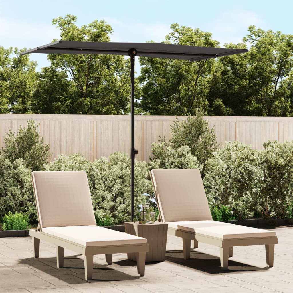 Garden Parasol with Aluminium Pole 180x110 cm Anthracite