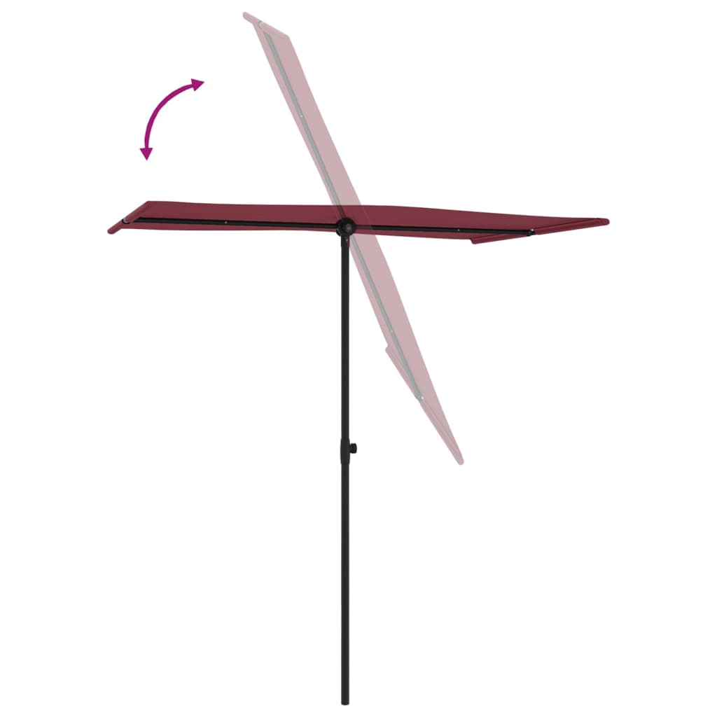 Garden Parasol | Bordeaux Red | Polyester, Aluminium | Medium