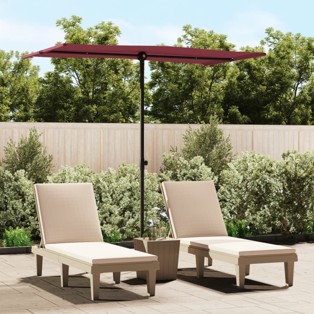 Garden Parasol | Bordeaux Red | Polyester, Aluminium | Medium
