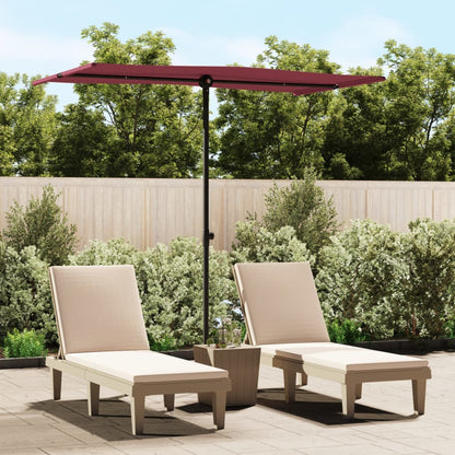Garden Parasol | Bordeaux Red | Polyester, Aluminium | Medium