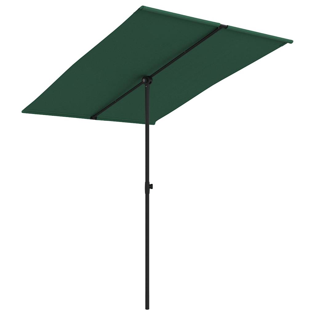 Garden Parasol | Green | Polyester | Large | Height-Adjustable