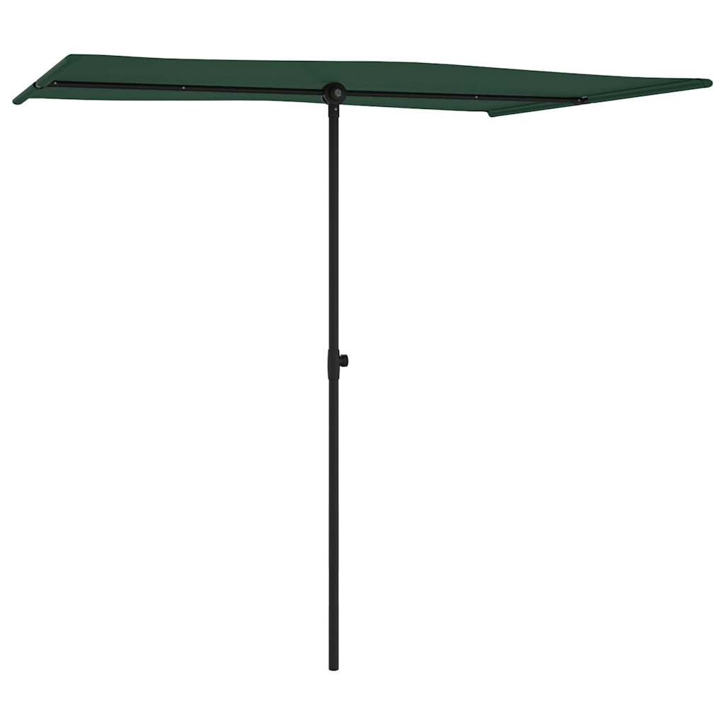Garden Parasol | Green | Polyester | Large | Height-Adjustable