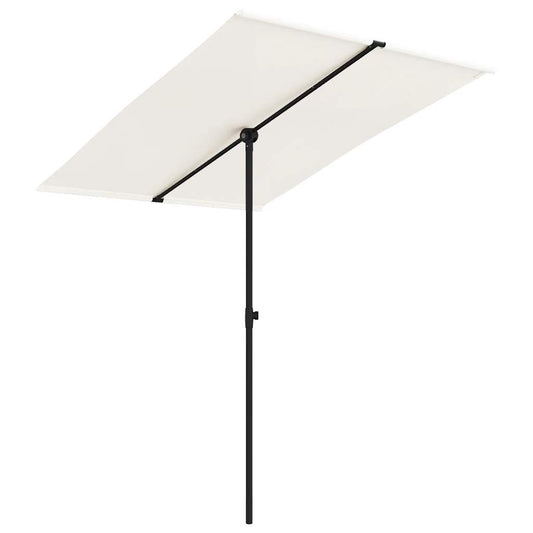 Garden Parasol | Sand White | Polyester, Aluminium | 2x1.5 m