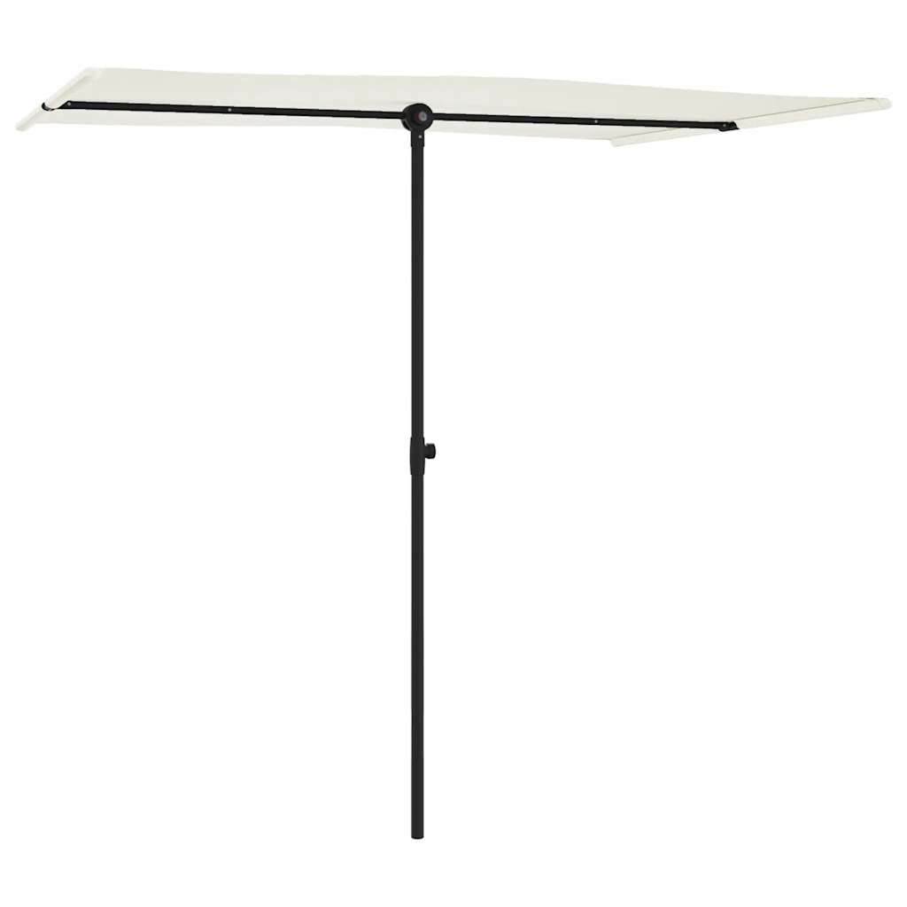 Garden Parasol | Sand White | Polyester, Aluminium | 2x1.5 m