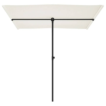 Garden Parasol | Sand White | Polyester, Aluminium | 2x1.5 m