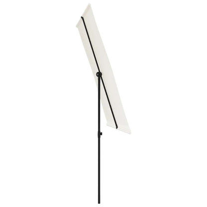 Garden Parasol | Sand White | Polyester, Aluminium | 2x1.5 m