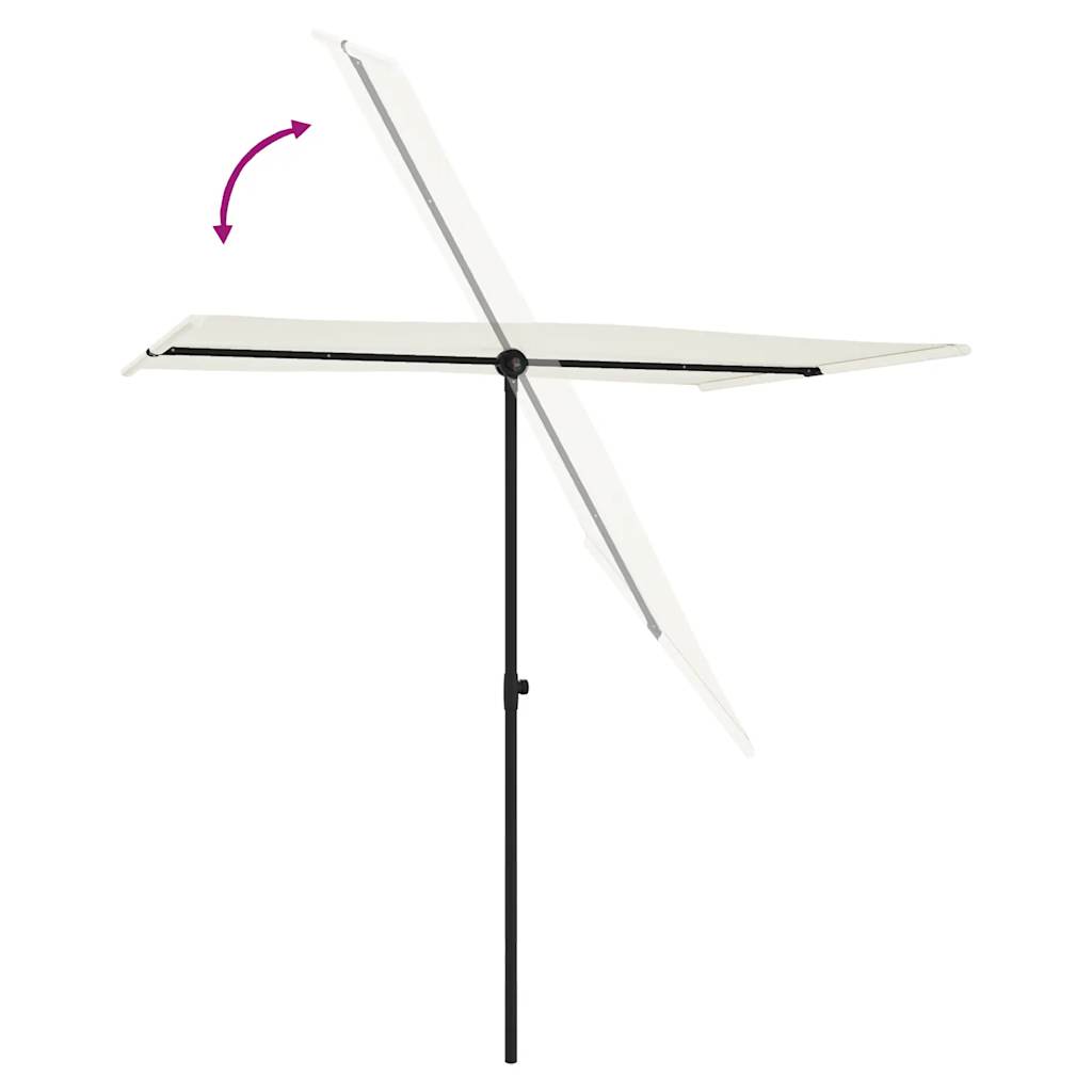 Garden Parasol | Sand White | Polyester, Aluminium | 2x1.5 m