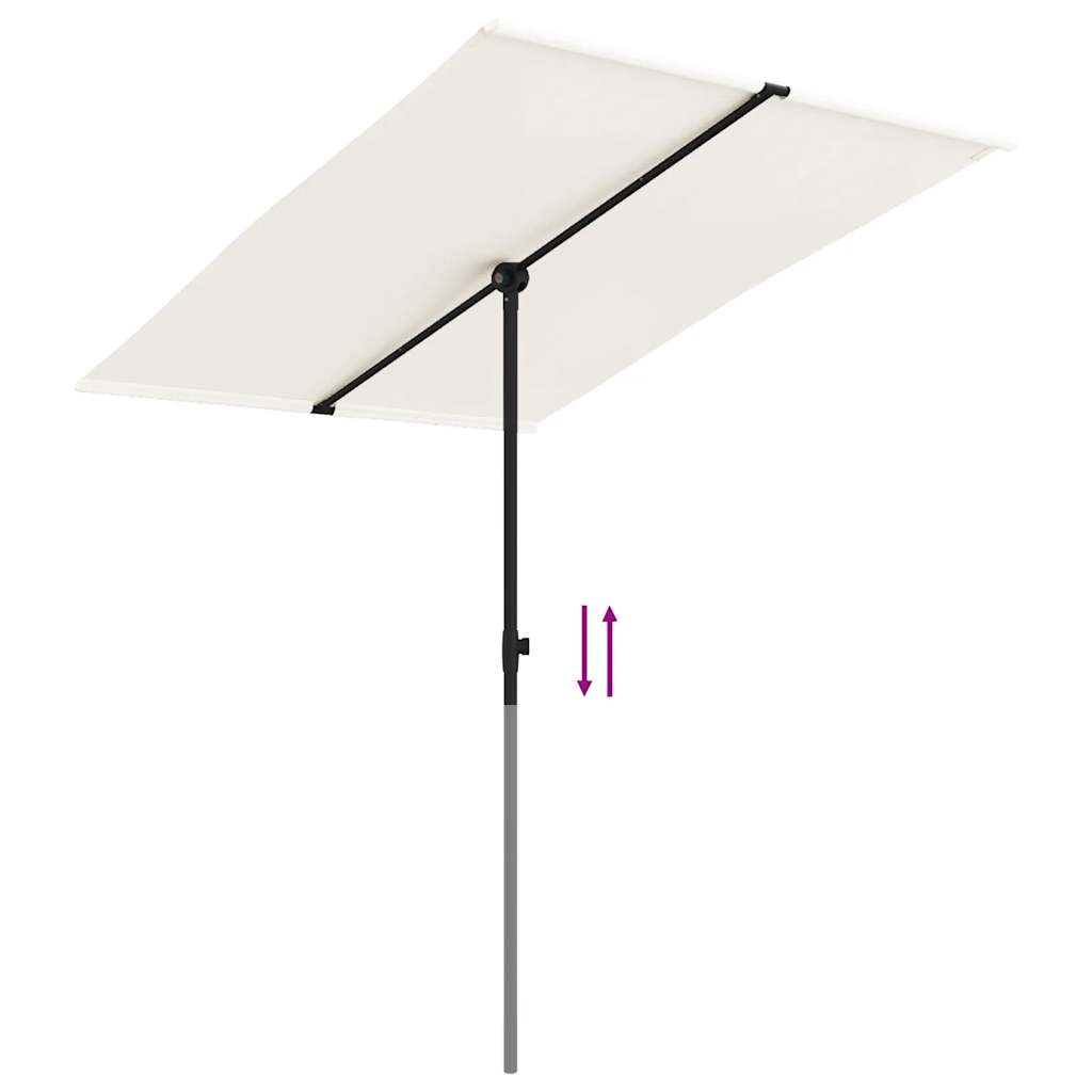 Garden Parasol | Sand White | Polyester, Aluminium | 2x1.5 m