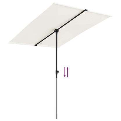 Garden Parasol | Sand White | Polyester, Aluminium | 2x1.5 m