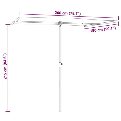 Garden Parasol with Aluminium Pole 2x1.5 m Anthracite