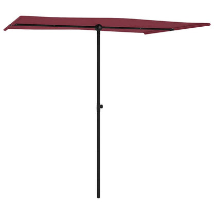 Garden Parasol | Bordeaux Red | Polyester, Aluminium | 2x1.5 m