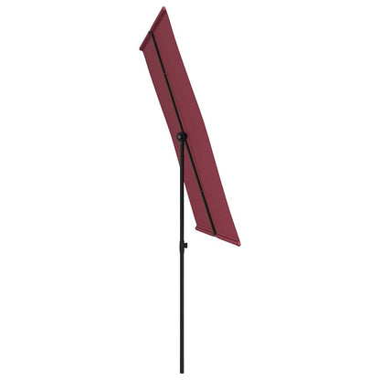 Garden Parasol | Bordeaux Red | Polyester, Aluminium | 2x1.5 m