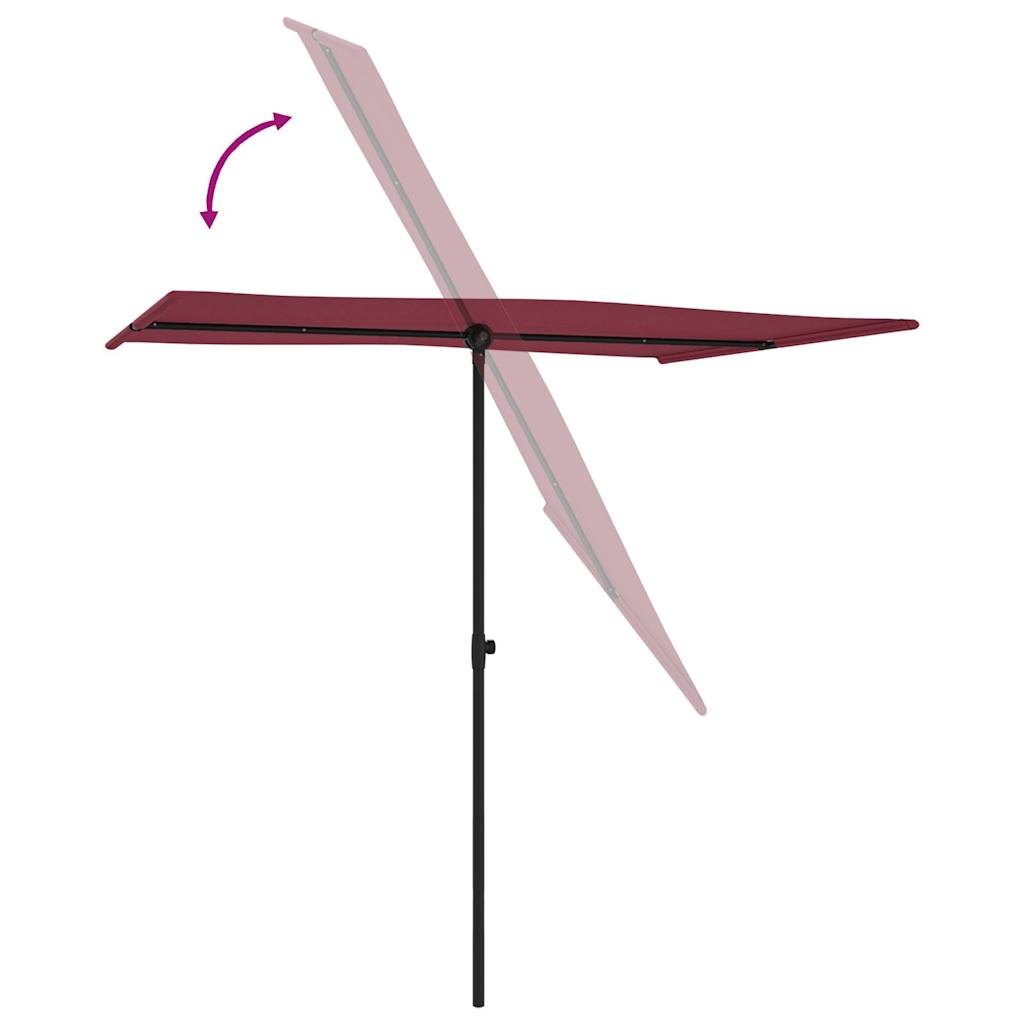 Garden Parasol | Bordeaux Red | Polyester, Aluminium | 2x1.5 m