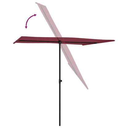 Garden Parasol | Bordeaux Red | Polyester, Aluminium | 2x1.5 m