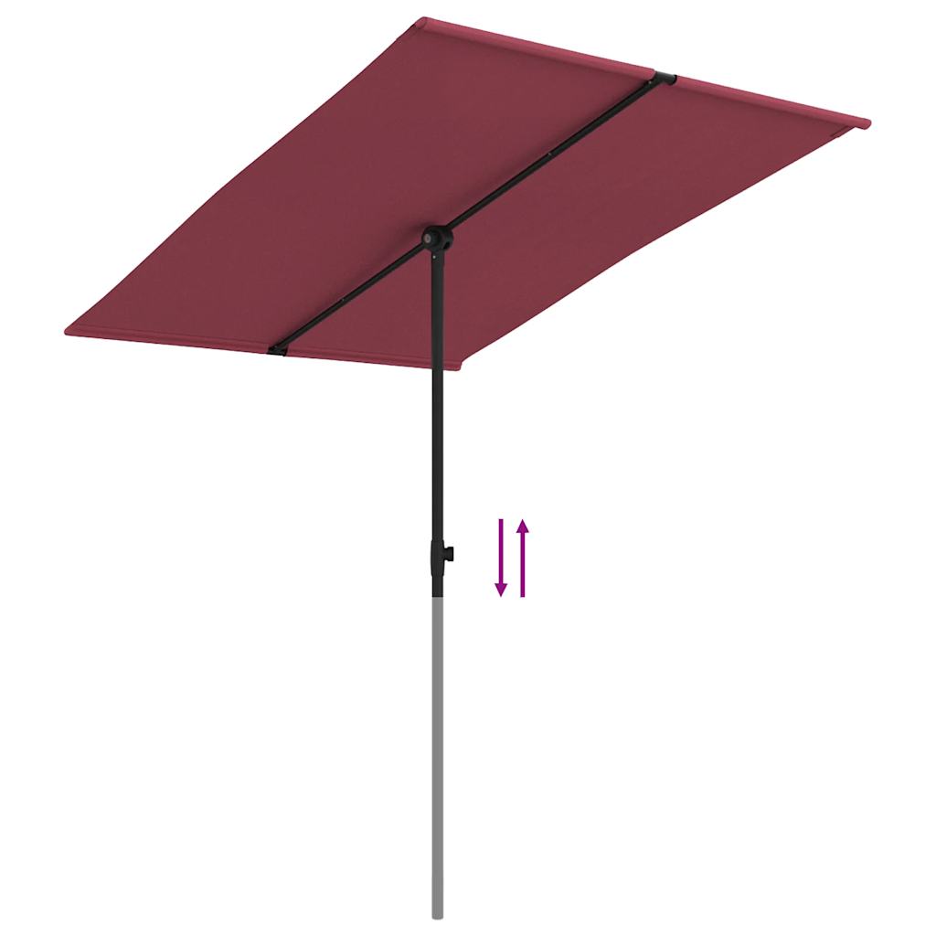 Garden Parasol | Bordeaux Red | Polyester, Aluminium | 2x1.5 m