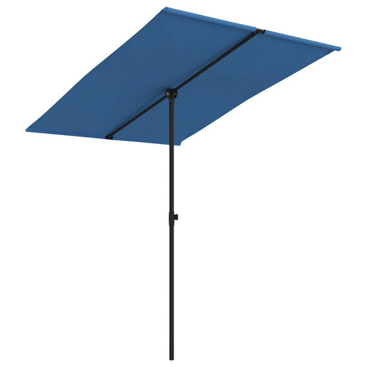 Garden Parasol | Azure Blue | Aluminium, Polyester | 2x1.5 meters