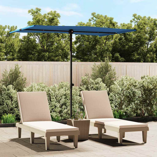 Garden Parasol | Azure Blue | Aluminium, Polyester | 2x1.5 meters