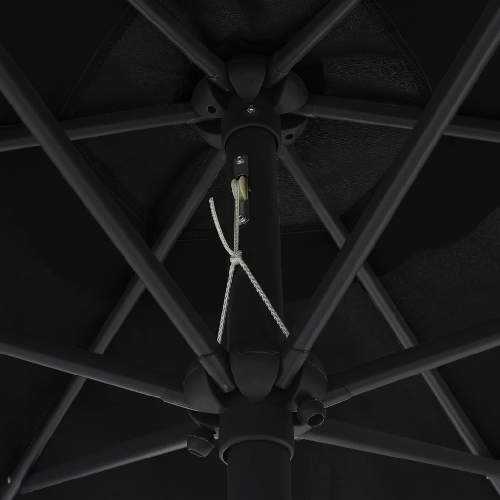 Garden Parasol with Aluminium Pole 270x246 cm Black