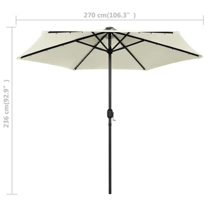 Garden Parasol | Sand White | Polyester, Aluminium | 270 cm diameter