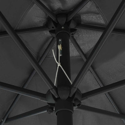 Garden Parasol with LED Lights and Aluminium Pole 270 cm Anthracite
