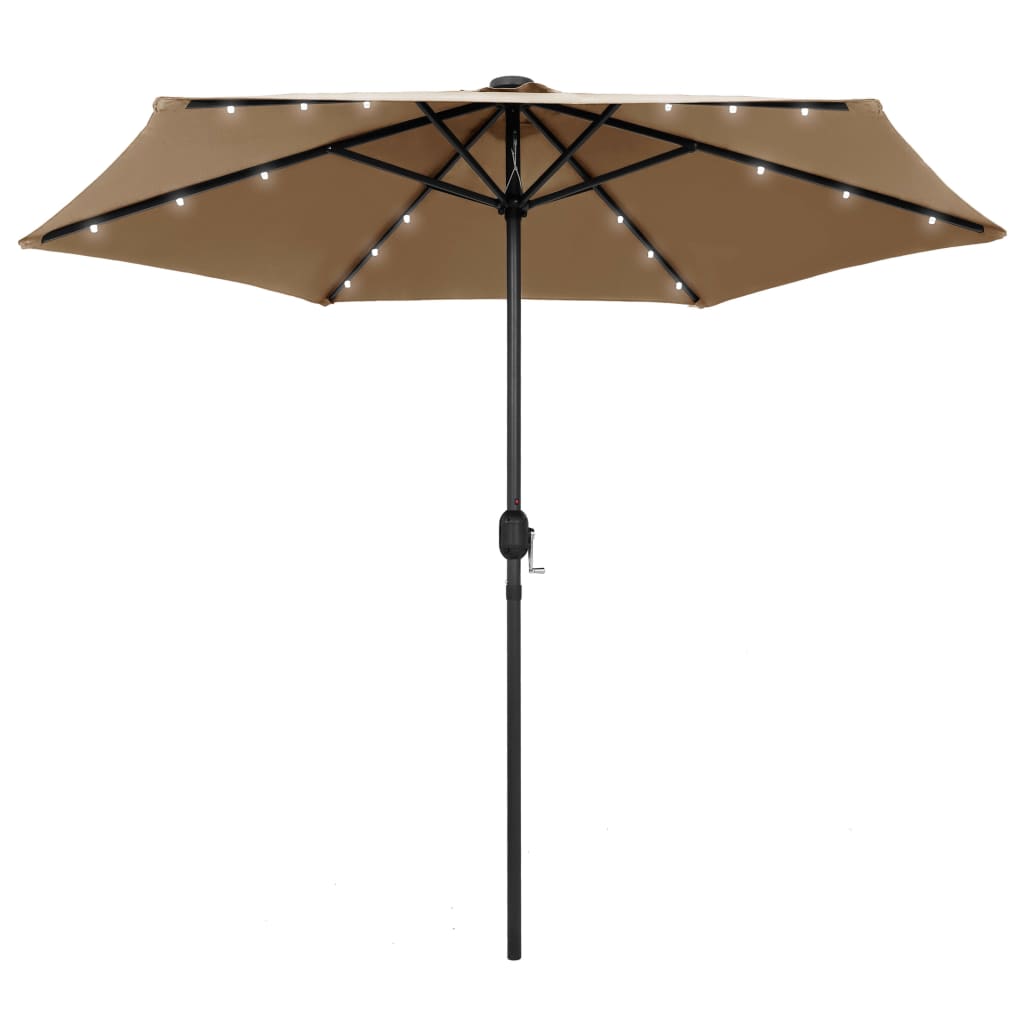 Garden Parasol | Taupe | Polyester Fabric | 270 cm | Collapsible