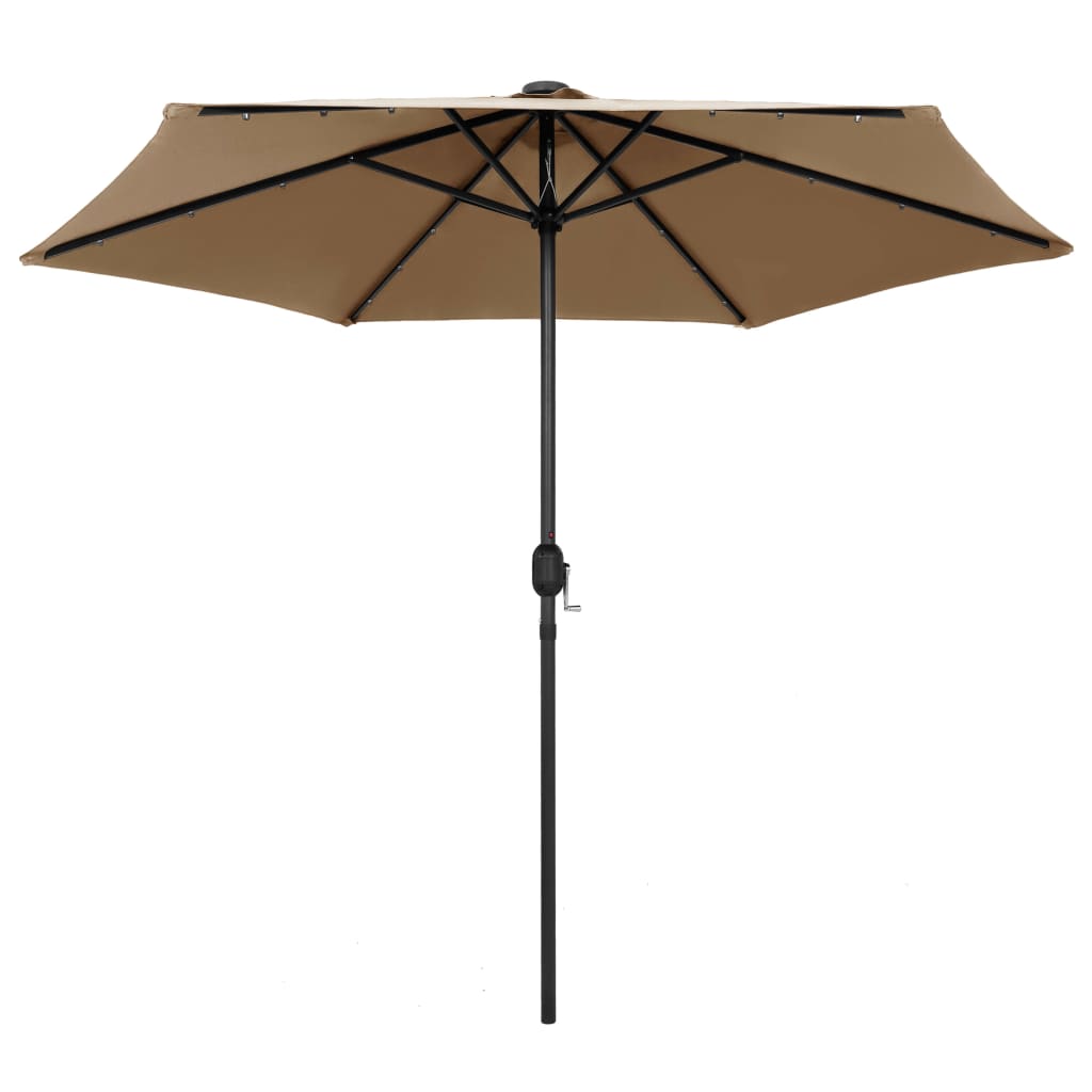 Garden Parasol | Taupe | Polyester Fabric | 270 cm | Collapsible