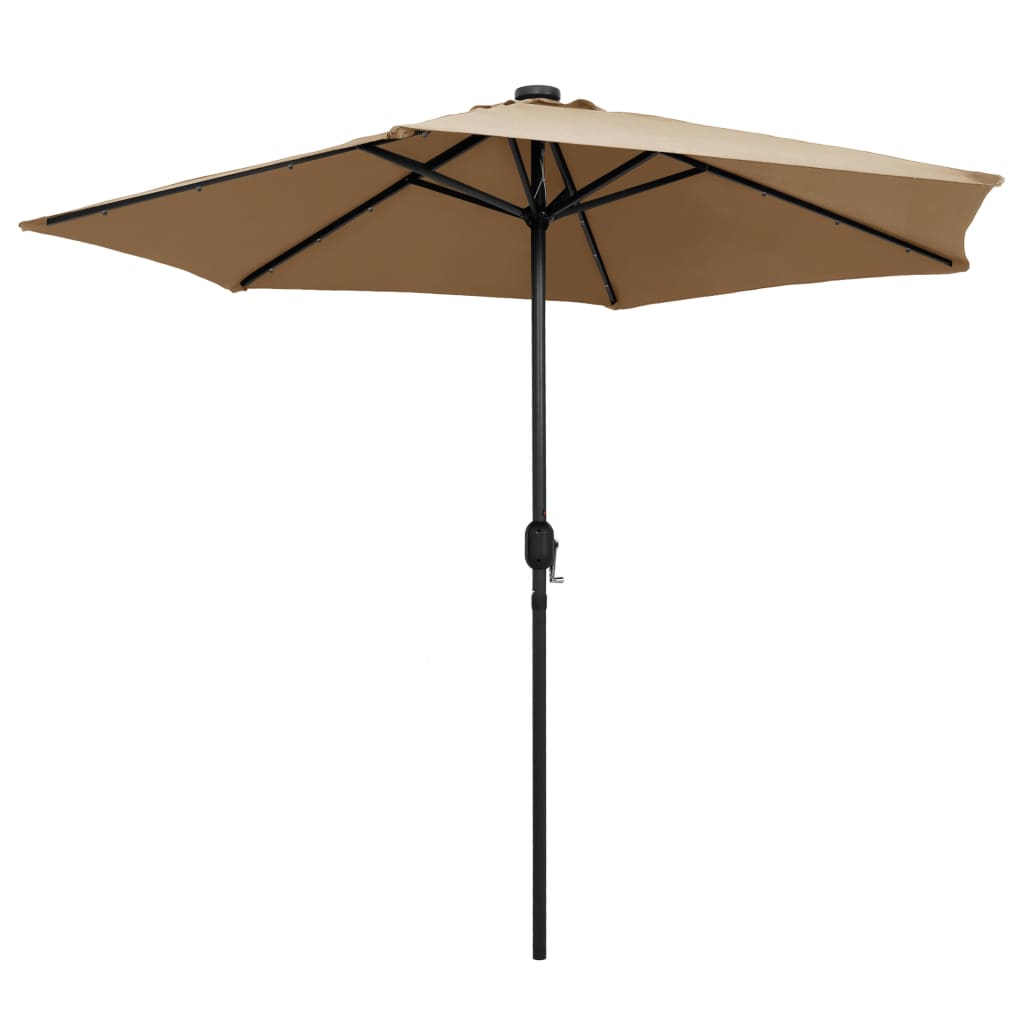 Garden Parasol | Taupe | Polyester Fabric | 270 cm | Collapsible