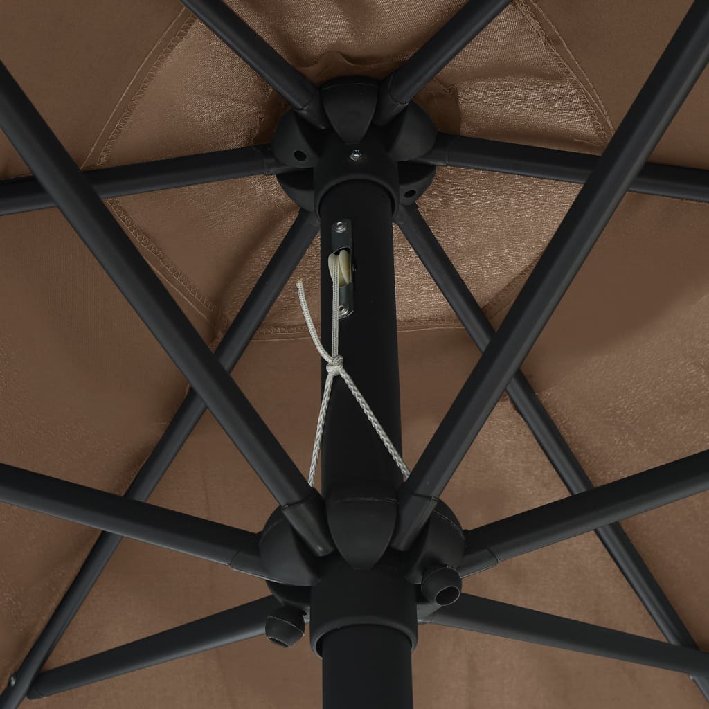 Garden Parasol | Taupe | Polyester Fabric | 270 cm | Collapsible