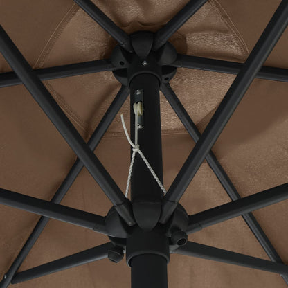Garden Parasol | Taupe | Polyester Fabric | 270 cm | Collapsible
