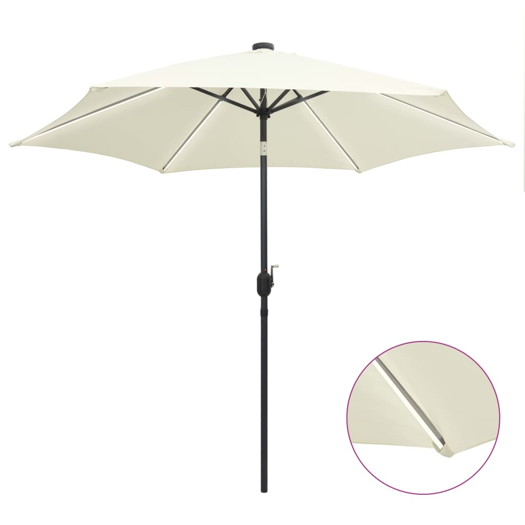 Garden Parasol | Sand white | 100% polyester, aluminium | 300 cm diameter
