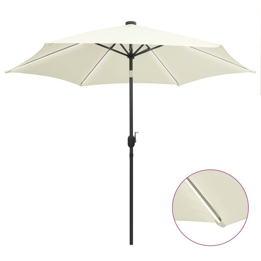 Garden Parasol | Sand white | 100% polyester, aluminium | 300 cm diameter
