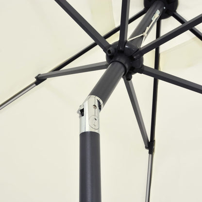 Garden Parasol | Sand white | 100% polyester, aluminium | 300 cm diameter