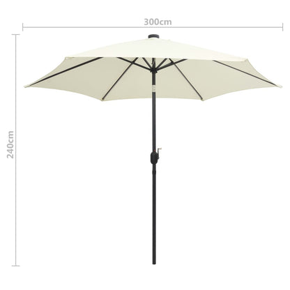 Garden Parasol | Sand white | 100% polyester, aluminium | 300 cm diameter