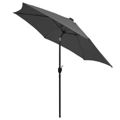Garden Parasol with LED Lights and Aluminium Pole 300 cm Anthracite