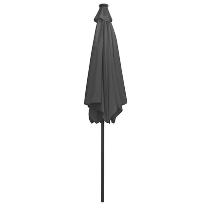 Garden Parasol with LED Lights and Aluminium Pole 300 cm Anthracite