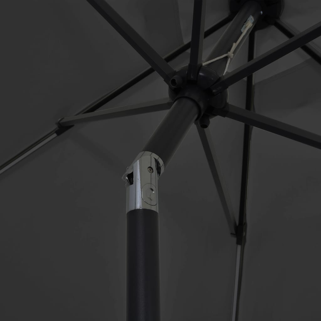 Garden Parasol with LED Lights and Aluminium Pole 300 cm Anthracite