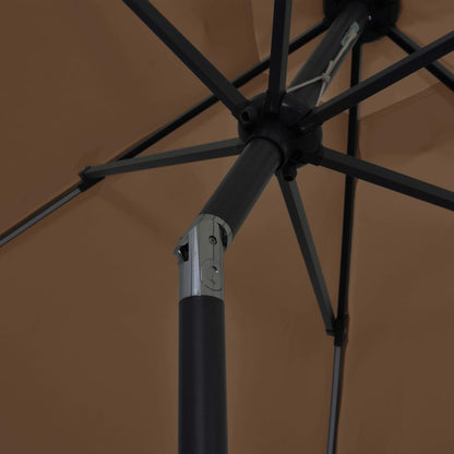 Garden Parasol with LED Lights and Aluminium Pole 300 cm Taupe