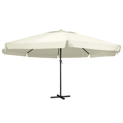 Garden Parasol | Sand White | Polyester with PA coating, Aluminium, Steel