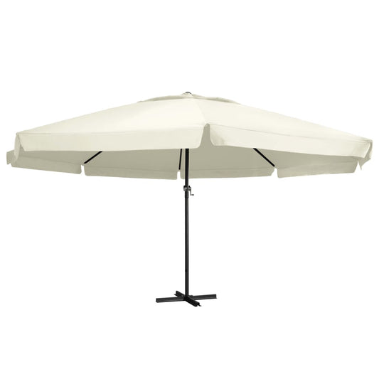 Garden Parasol | Sand White | Polyester with PA coating, Aluminium, Steel