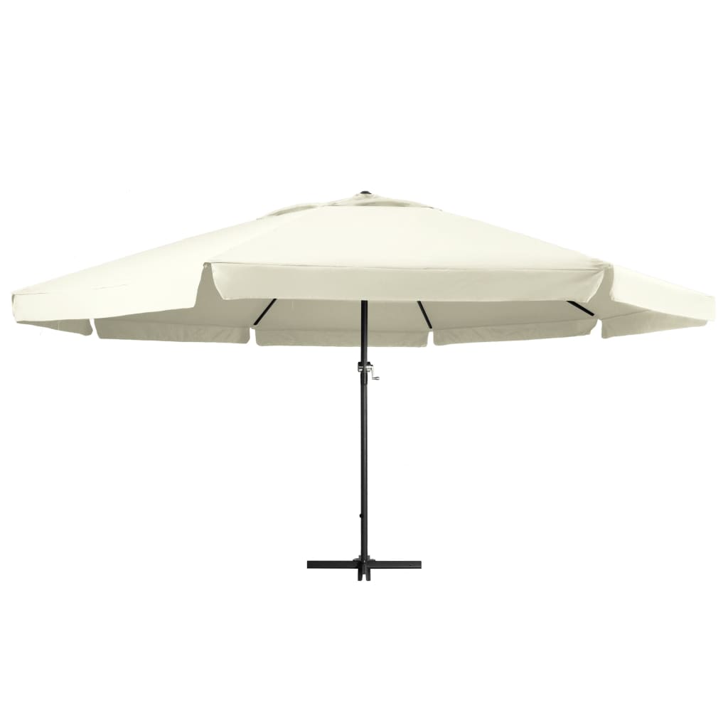 Garden Parasol | Sand White | Polyester with PA coating, Aluminium, Steel