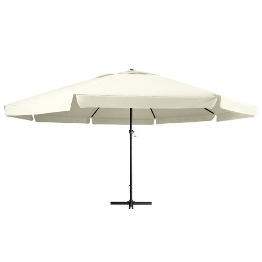 Garden Parasol | Sand White | Polyester with PA coating, Aluminium, Steel