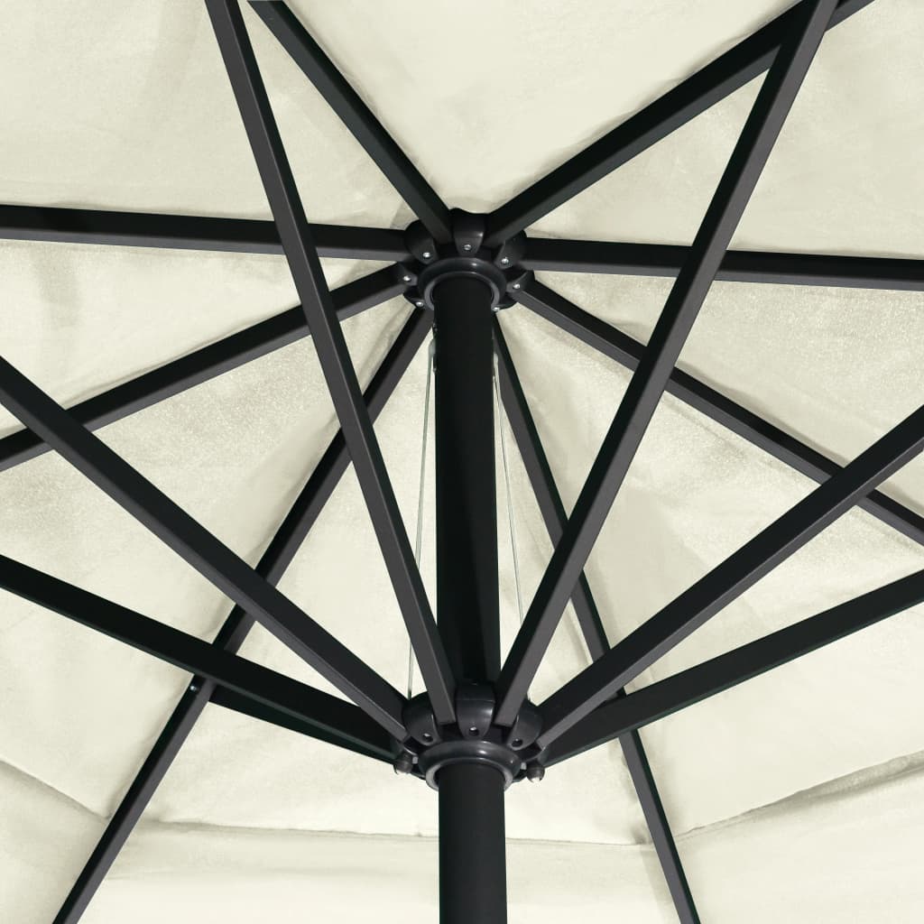 Garden Parasol | Sand White | Polyester with PA coating, Aluminium, Steel