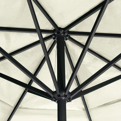 Garden Parasol | Sand White | Polyester with PA coating, Aluminium, Steel